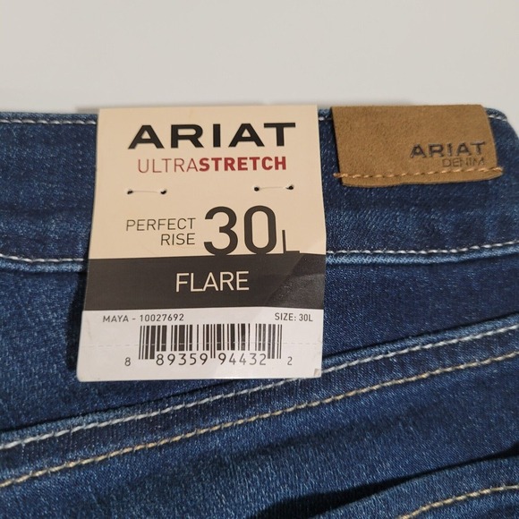 Ariat Ultra Stretch Denim Women's 30 L Mid Rise Flare Western Jeans NWT - Picture 3 of 6